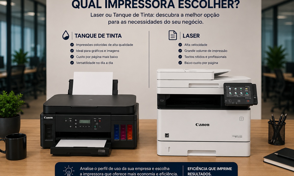 Como escolher entre impressora laser e tanque de tinta