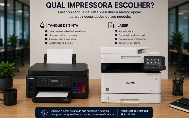 Como escolher entre impressora laser e tanque de tinta