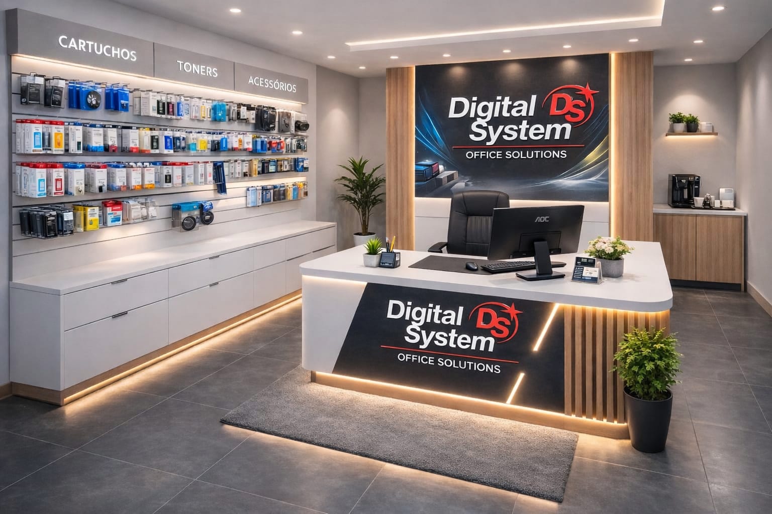 Ambiente de atendimento da Digital System em Varginha